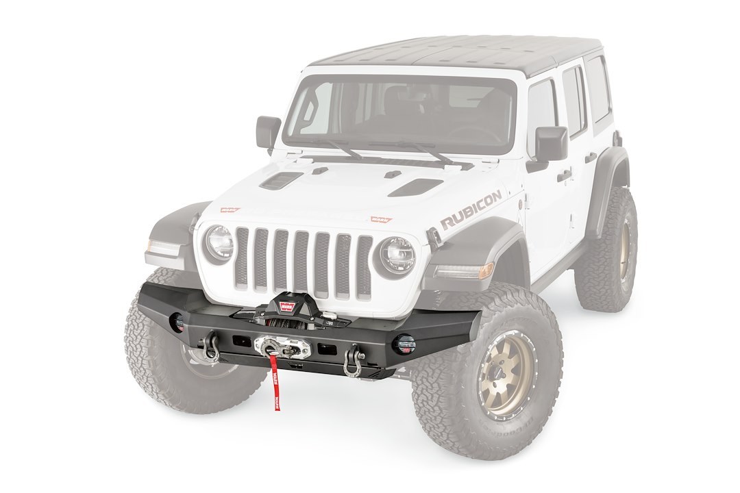 WARN Industries Bumper, Elite Series, Full Width Version, One Piece Design, Direct-Fit, Mounting Hardware Included, Without Grille Guard – 101335