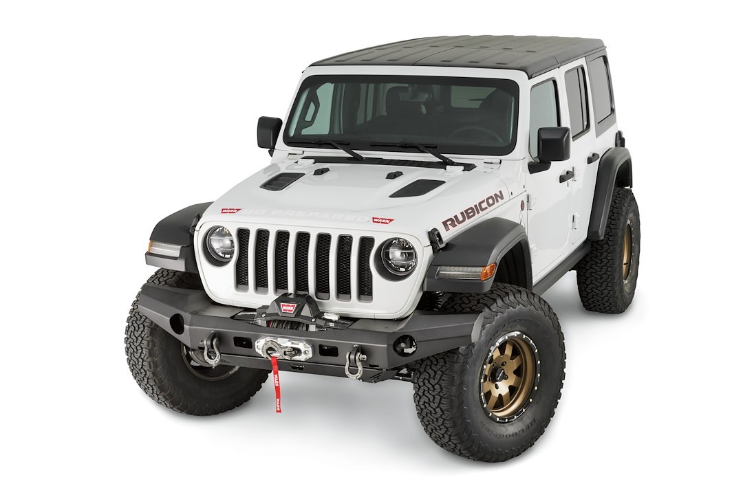 WARN Industries Bumper, Elite Series, Full Width Version, One Piece Design, Direct-Fit, Mounting Hardware Included, Without Grille Guard – 101335