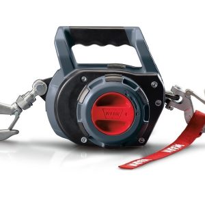 WARN Industries Winch, Portable, Powered by Standard Portable Drill, 750 Pound Line Pull Capacity, 40 Foot Wire Rope, Hawse Fairlead – 101570