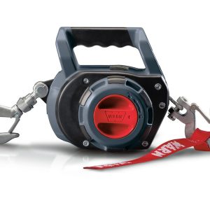 WARN Industries Winch, Portable, Powered by Standard Portable Drill, 750 Pound Line Pull Capacity, 40 Foot Synthetic Rope, Hawse Fairlead – 101575