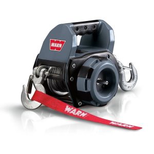 WARN Industries Winch, Portable, Powered by Standard Portable Drill, 750 Pound Line Pull Capacity, 40 Foot Synthetic Rope, Hawse Fairlead – 101575