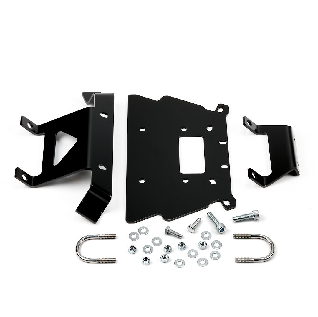 WARN Industries Winch Mount, For Vrx 25 and Vrx 35 Winches, Fixed Mount, Powder Coated, Black – 101672