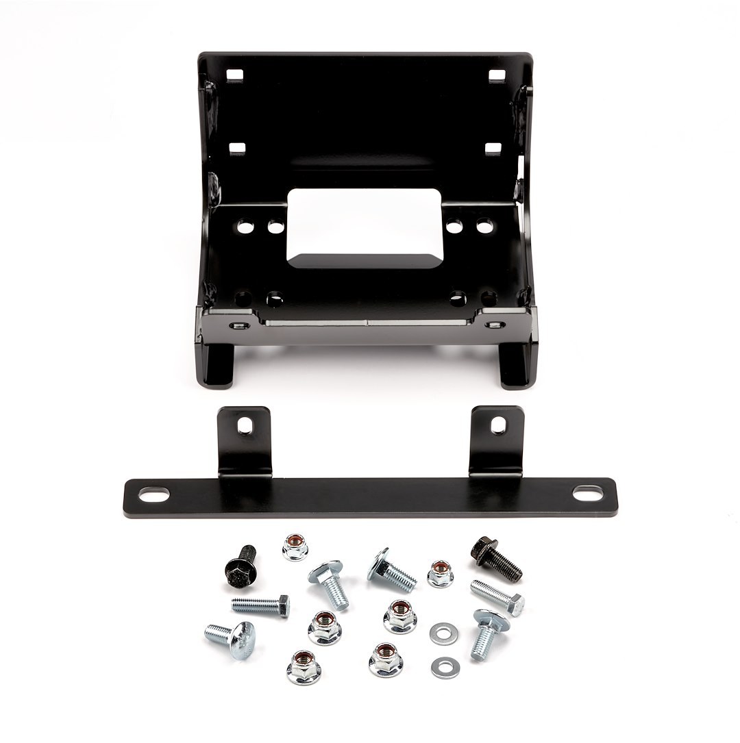 WARN Industries Winch Mount, For 4000 to 4500 Pound Winches, Fixed Mount, Powder Coated, Black – 101678
