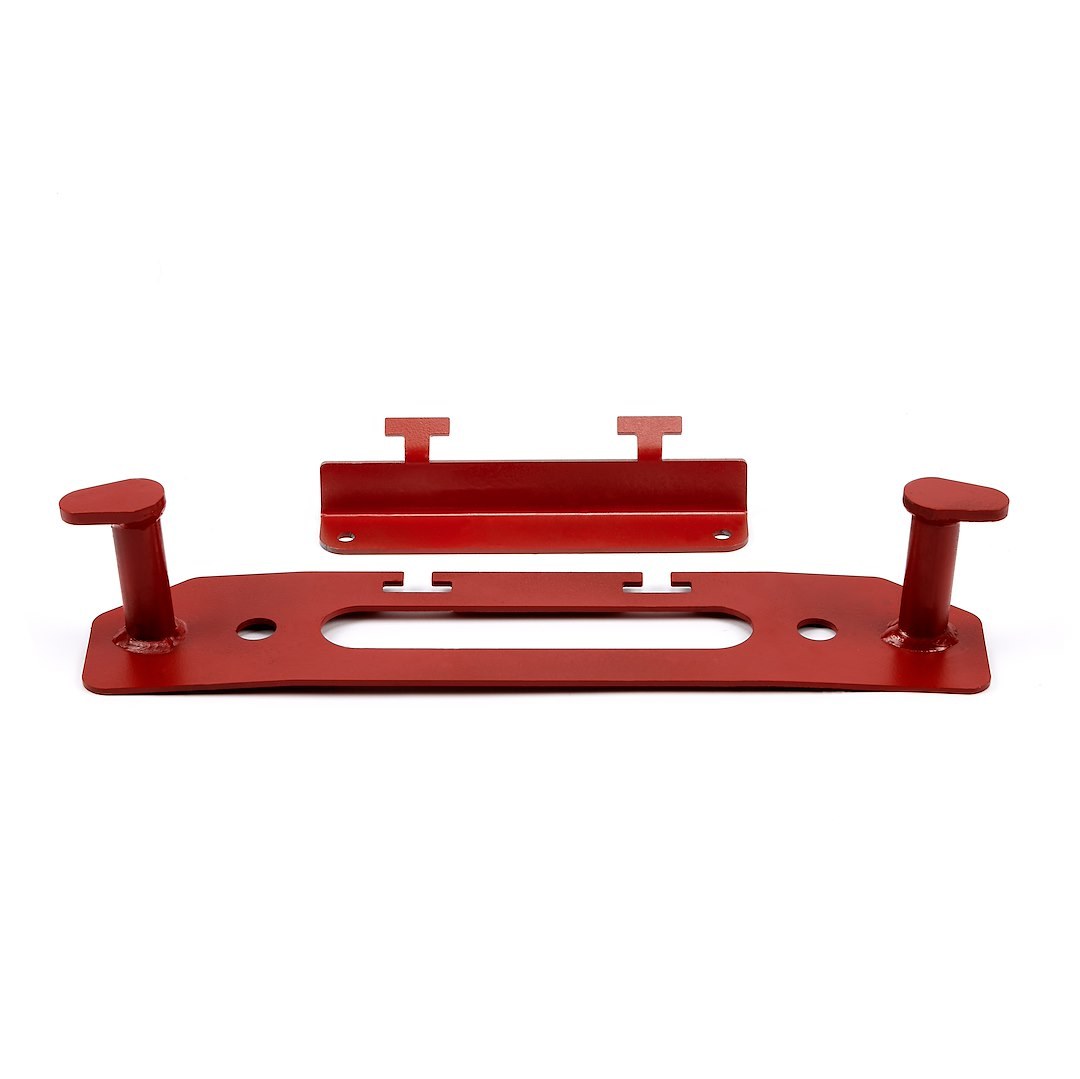 WARN Industries Winch Fairlead Backing Plate, Hook Stay, Mounts Behind Fairlead to Fill Gap IN Factory Bumper, Powder Coated, Red – 102300