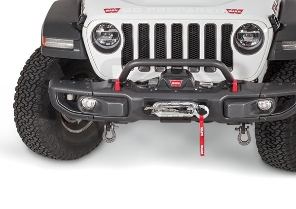WARN Industries D-Ring Mount, Mounts Below Factory Winch-Ready Steel Bumper, Rated at 12000 Pounds, 7/8 Inch Pin Size, Powder Coated, Black – 102370