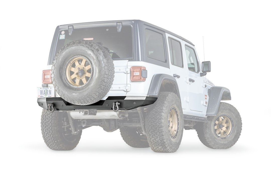 WARN Industries Bumper, Elite Series, One Piece Design, Direct-Fit, Mounting Hardware Included, With D-Ring Mounts, Without Light Cutouts – 102410