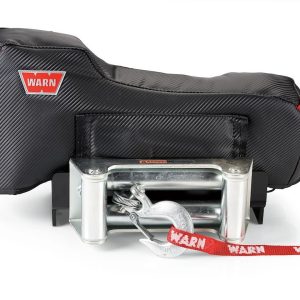 WARN Industries Winch Cover, Stealth, Fits M8/ XD9/ 9.5XP/ VR8000/ VR10000/ VR12000 Winches, Vinyl with Mesh Backing – 102641