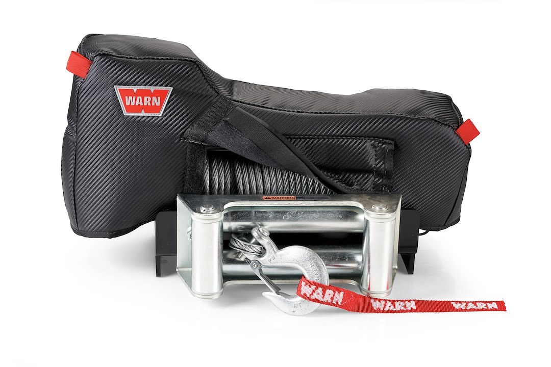 WARN Industries Winch Cover, Stealth, Fits M8/ XD9/ 9.5XP/ VR8000/ VR10000/ VR12000 Winches, Vinyl with Mesh Backing – 102641