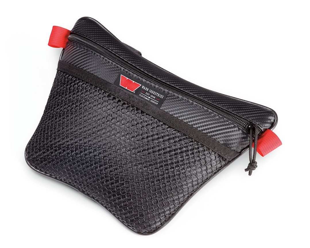 WARN Industries Gear Bag, Slim, Attaches to Passenger Grab Handle, Black, Vinyl – 102646
