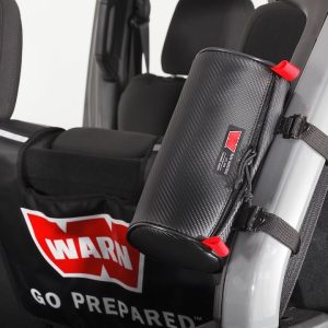 WARN Industries Gear Bag, Medium Cylinder, Attaches to Roll Bar, Black, Vinyl – 102651