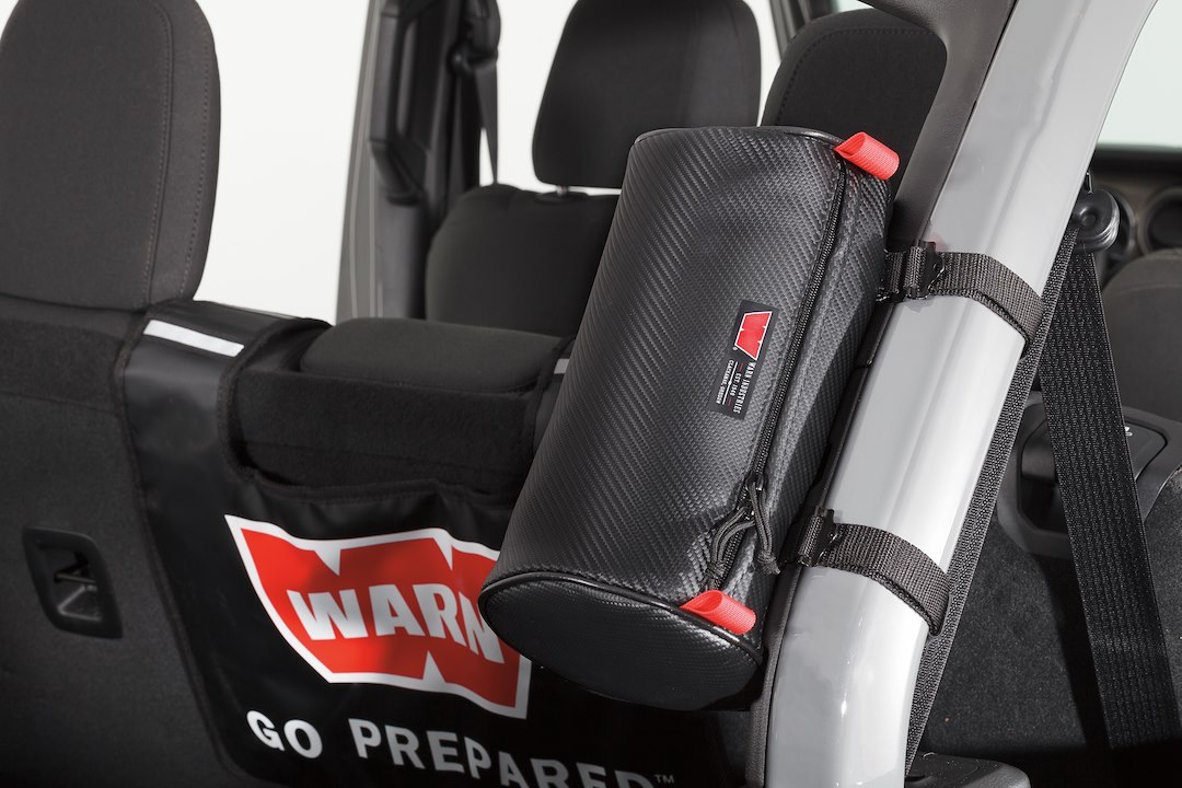 WARN Industries Gear Bag, Large Cylinder, Attached to Roll Bar, Black, Vinyl – 102652