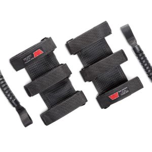 WARN Industries Interior Grab Bar, Black, Rubber Grips Attach to Roll Bar with Nylon Straps, Set of 2 – 102653