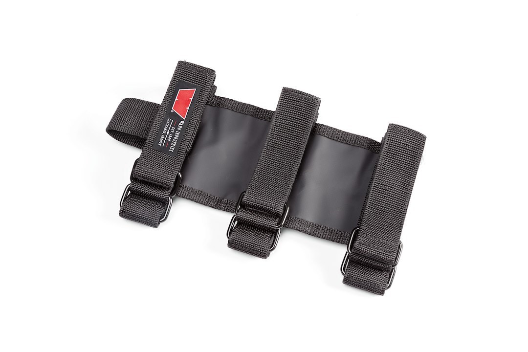 WARN Industries Fire Extinguisher Mount, Roll Bar Mount, 3 Velcro Straps, Holds 1 Pound to 5 Pound Bottle, Black, Vinyl – 102656
