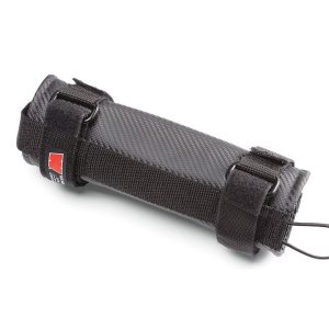 WARN Industries Fire Extinguisher Mount, Roll Bar Mount, 2 Velcro Straps, Holds 2-1/2 Pound Bottle, Black, Stretch Vinyl Material – 102657