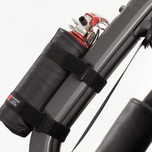 WARN Industries Fire Extinguisher Mount, Roll Bar Mount, 2 Velcro Straps, Holds 2-1/2 Pound Bottle, Black, Stretch Vinyl Material – 102657