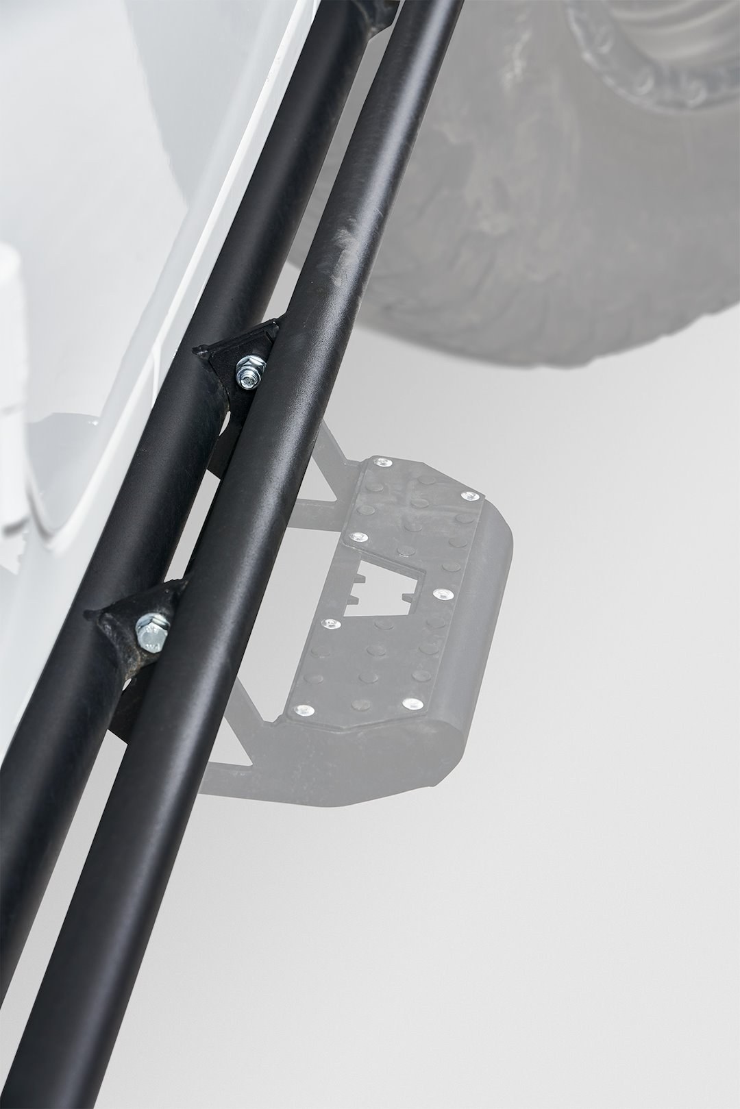 WARN Industries Rocker Panel Guard, Rock Sliders, Powder Coated, Black, Steel, Set of 4 – 102740