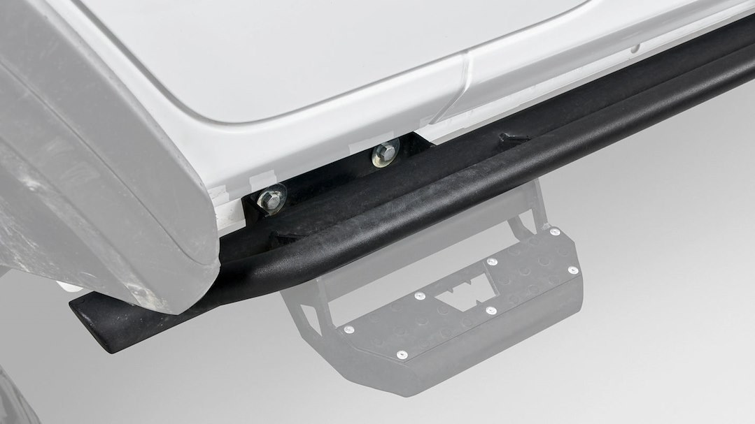 WARN Industries Rocker Panel Guard, Rock Sliders, Powder Coated, Black, Steel, Set of 4 – 102740