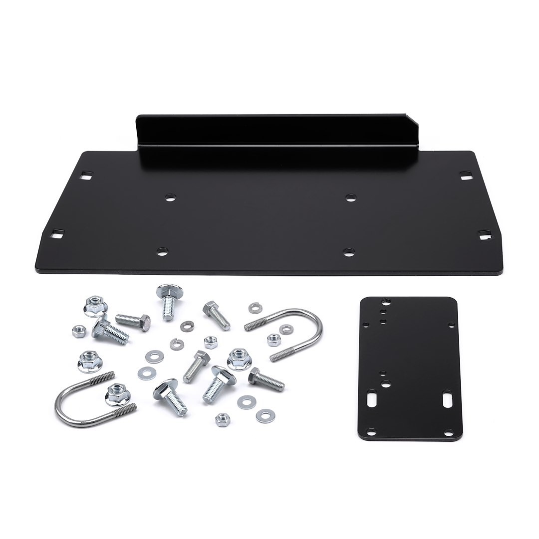 WARN Industries Winch Mount, For 4500 to 5500 Pound Winches, Fixed Mount, Powder Coated, Black – 102852