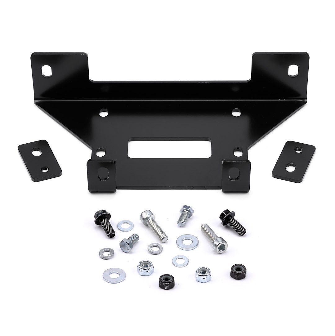 WARN Industries Winch Mount, For 4500 to 5500 Pound Winches, Fixed Mount, Powder Coated, Black – 102946