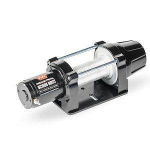 WARN Industries Winch, Industrial Hoist, DC1000, 12 Volt Electric, 1000 Pound Line Pull Capacity, Without Rope, Without Fairlead – 105101