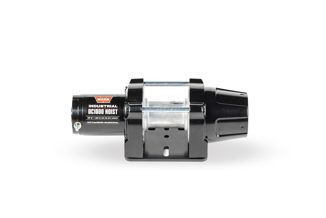 WARN Industries Winch, Industrial Hoist, DC1000, Short Drum, 12 Volt Electric, 1000 Pound Line Pull Capacity, Without Rope, Without Fairlead – 105151