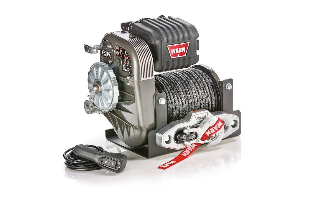 WARN Industries Winch, Vehicle Mounted, 6 Horsepower Motor, 10000 Pound Pull Capacity, 150 Foot Synthetic Rope – 106175