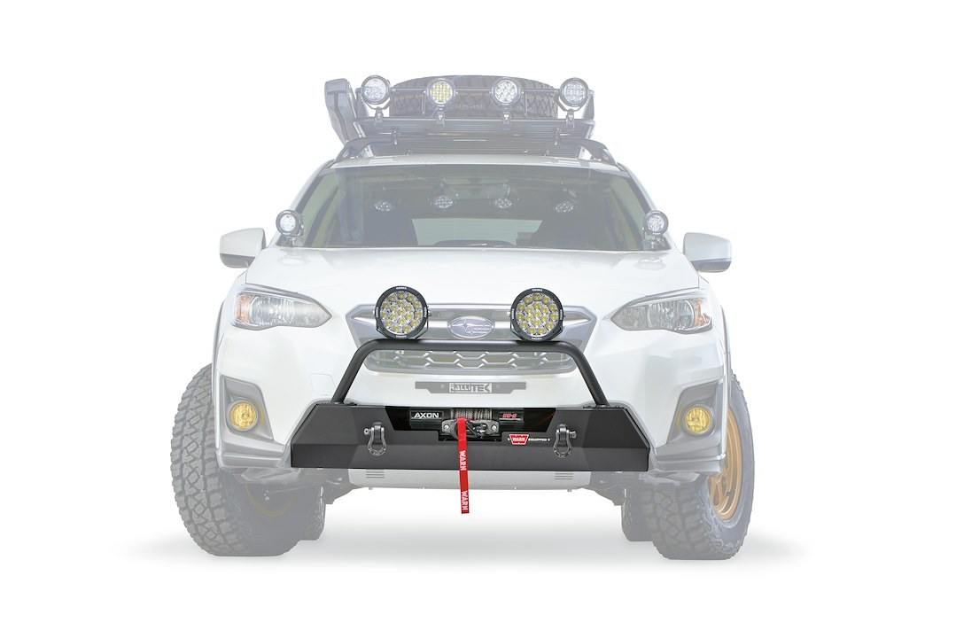 WARN Industries Grille Guard, 1-Piece, Powder Coated, Black, With Brush Guards, 2 Inch Diameter Cross Bars with Tabs to Mount Lights – 106236