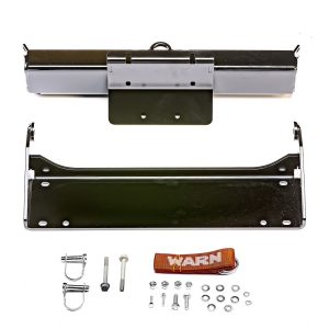 WARN Industries Snow Plow Mount, Front Kit, Black, Includes Mounting Bracket and Hardware, Steel, Powder Coated – 106576