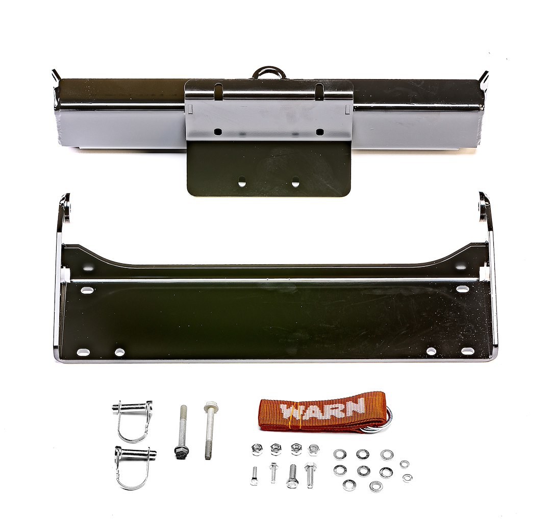 WARN Industries Snow Plow Mount, Front Kit, Black, Includes Mounting Bracket and Hardware, Steel, Powder Coated – 106576