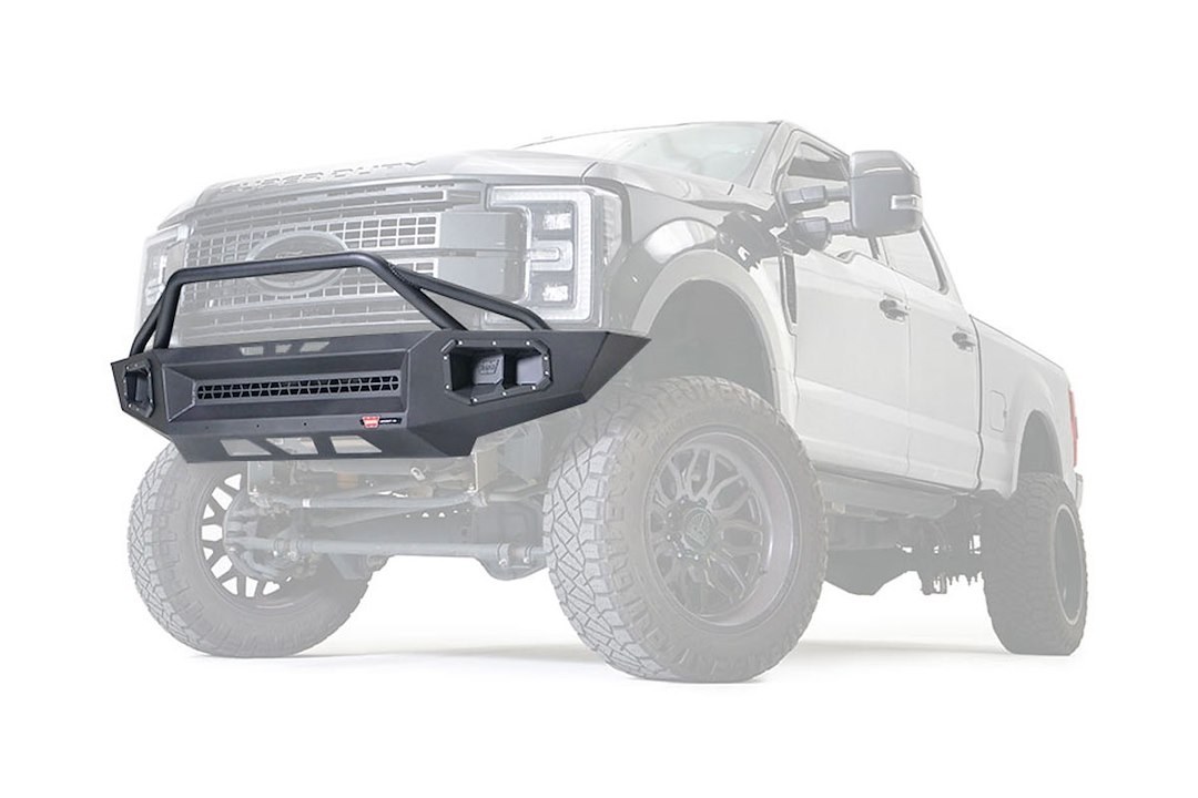 WARN Industries Bumper, Ascent, One Piece Design, Direct-Fit, Mounting Hardware Included, With Baja Grill Guard, Without Winch Mount – 107290