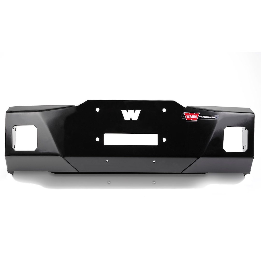 WARN Industries Winch Mount, For Warn Heavyweight Winches, Bolt-On, Steel, Black Powdercoated, With Light Mounts and Mounting Hardware – 107651