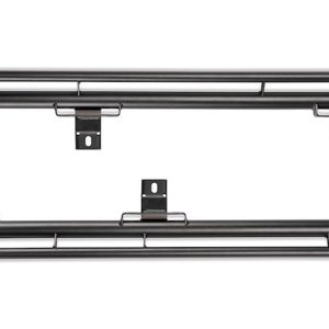 WARN Industries Rocker Panel Guard, Rock Sliders, Round Tube, Powder Coated, Black, Steel – 108005