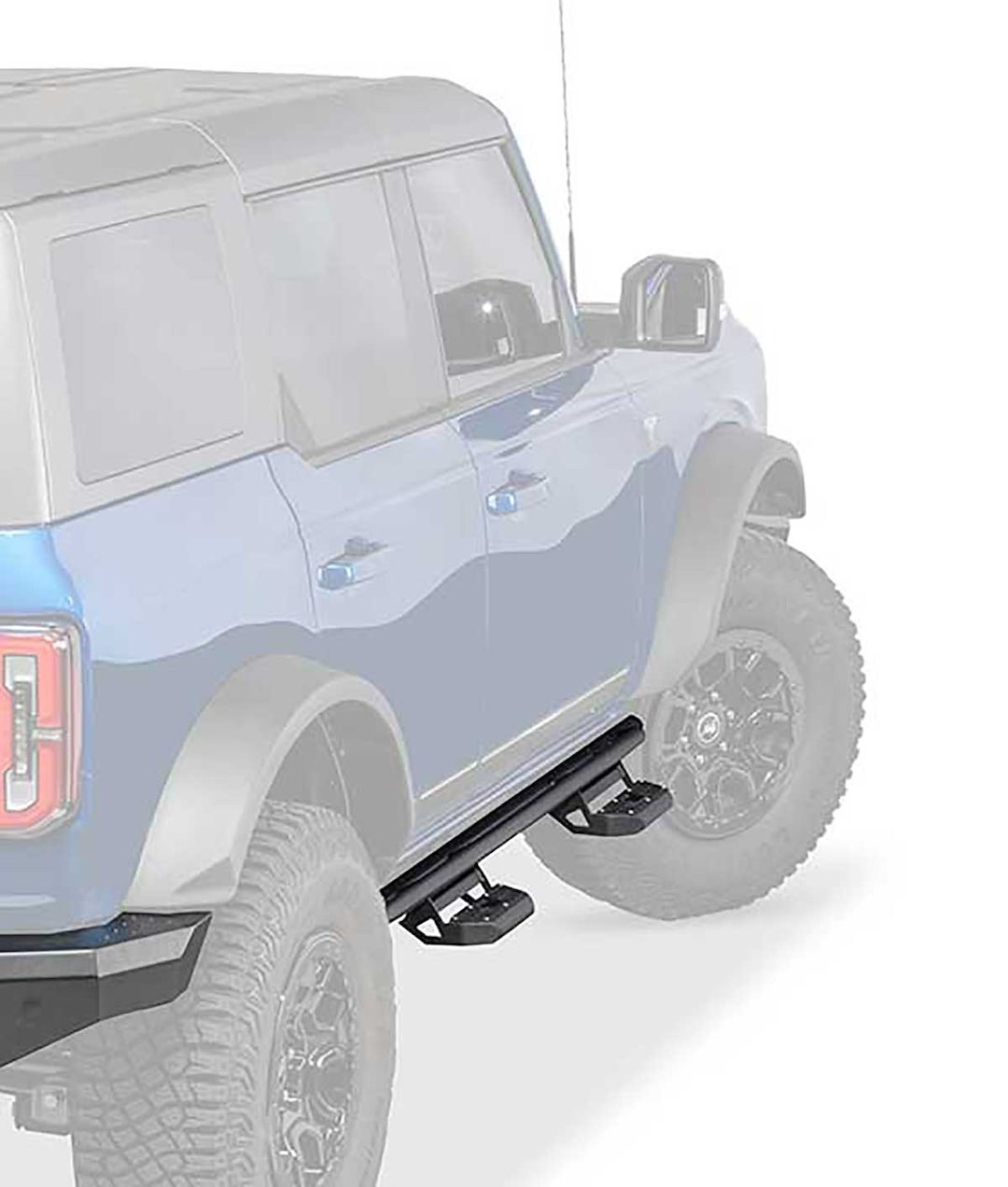 WARN Industries Rocker Panel Guard, Rock Sliders, Round Tube, Powder Coated, Black, Steel – 108284