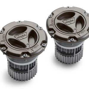 WARN Industries Locking Hub, Manual, 3 Piece Design, 35 Spline, 6 Bolt Count, Gray, Stainless Steel Hardware, Set of 2 – 108325