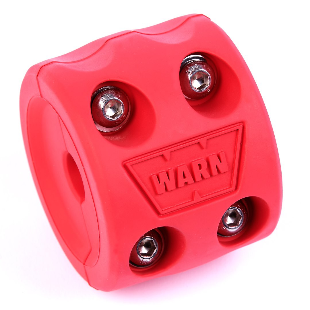 WARN Industries Winch Cable Stop, Up to 1/2 Inch Cable Diameter, Split Design, Red, Rubber – 108789