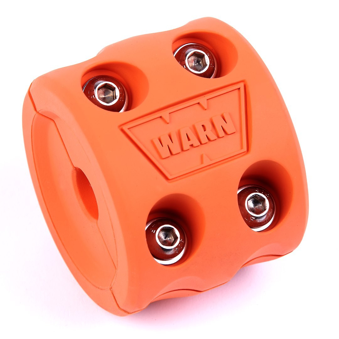 WARN Industries Winch Cable Stop, Up to 1/2 Inch Cable Diameter, Split Design, Orange, Rubber – 108790