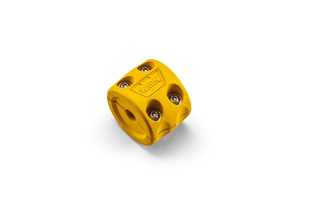 WARN Industries Winch Cable Stop, Up to 1/2 Inch Cable Diameter, Split Design, Yellow, Rubber – 108791