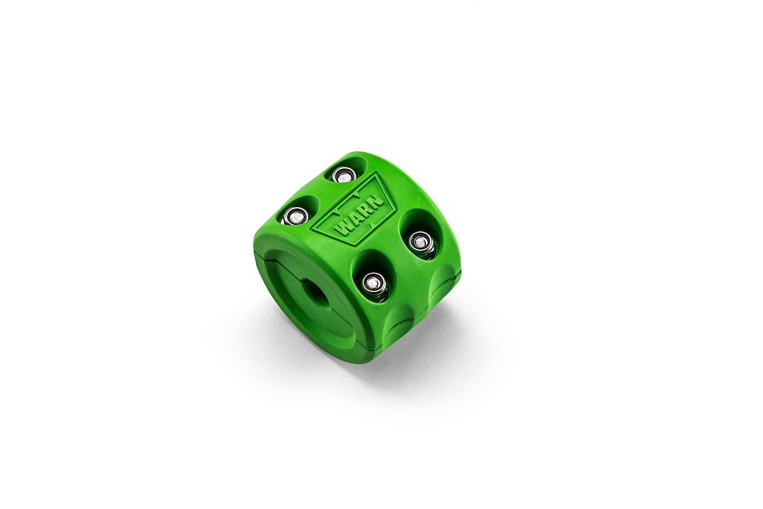 WARN Industries Winch Cable Stop, Up to 1/2 Inch Cable Diameter, Split Design, Green, Rubber – 108792