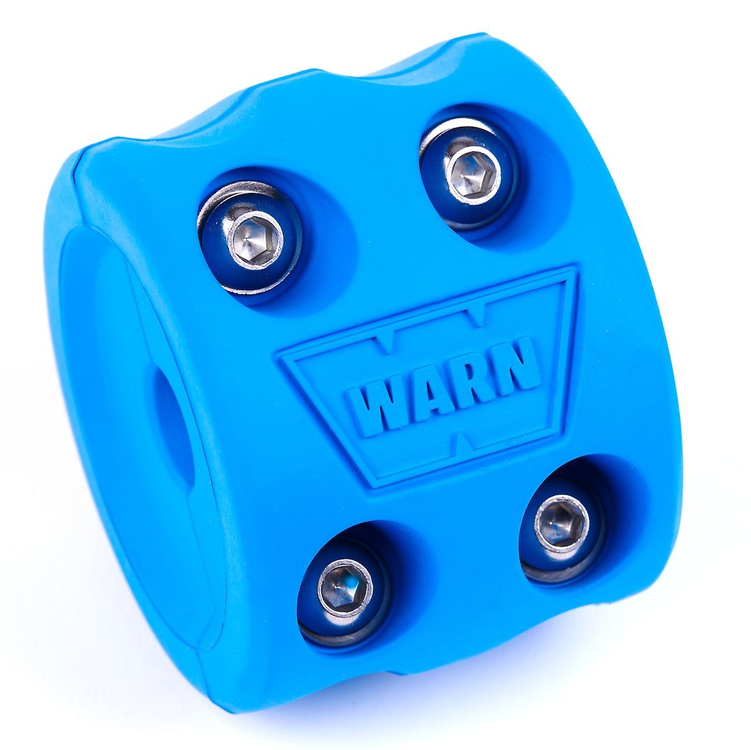 WARN Industries Winch Cable Stop, Up to 1/2 Inch Cable Diameter, Split Design, Blue, Rubber – 108793