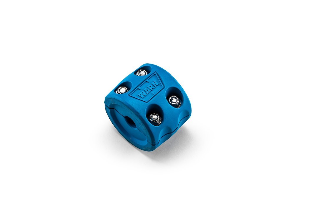 WARN Industries Winch Cable Stop, Up to 1/2 Inch Cable Diameter, Split Design, Blue, Rubber – 108793