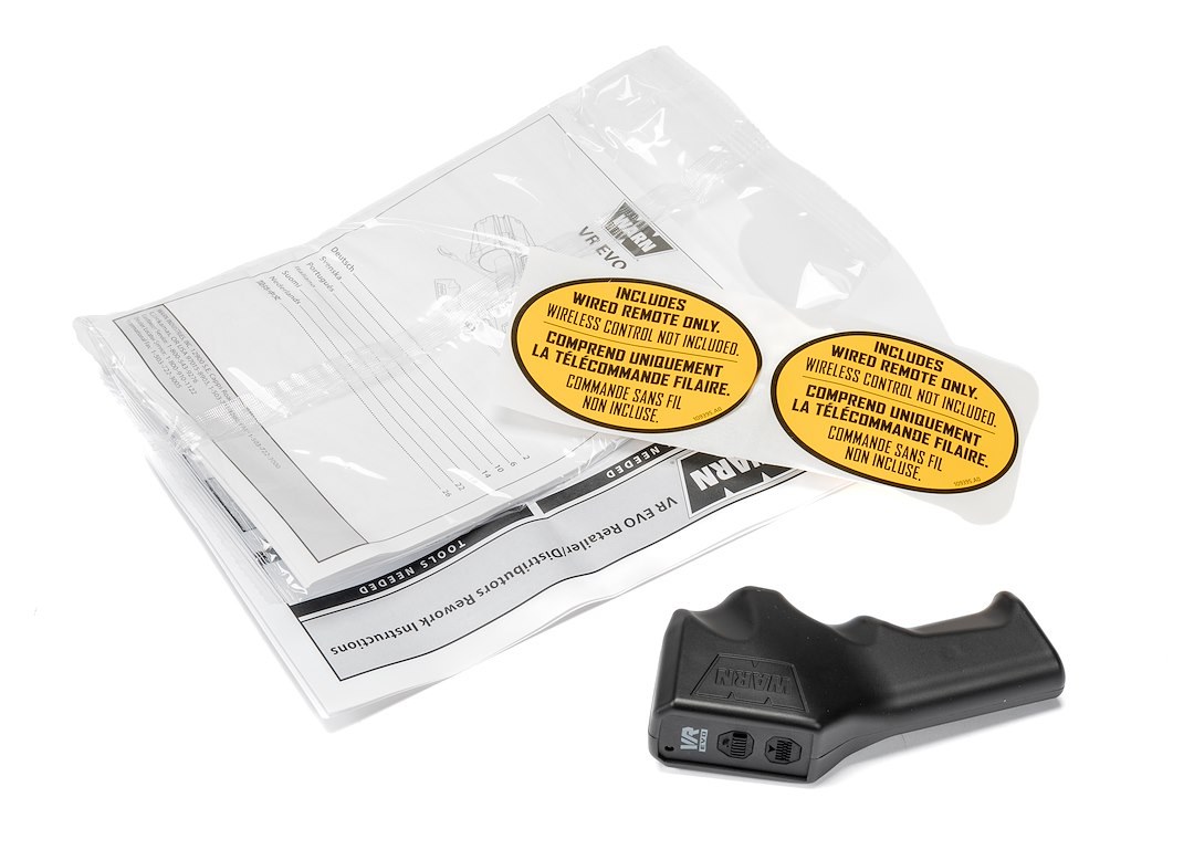 WARN Industries Winch Remote Hand Held Controller, Winch Mount Fastener Kit for Vr Evo, With Wired Remote Only, Without Wireless Control – 109423