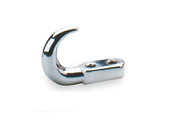 WARN Industries Tow Hook, Functional/ 8000 Pound Capacity, Universal, Chrome Plated, Silver, Frame Mount, Single, With Hardware – 13200