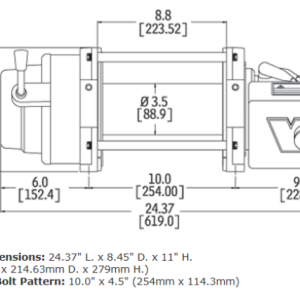 WARN Industries Winch, M12000 Series, Vehicle Mounted, Vehicle Recovery Winch, 12 Volt Electric, 12000 Pound Line Pull Capacity – 17801