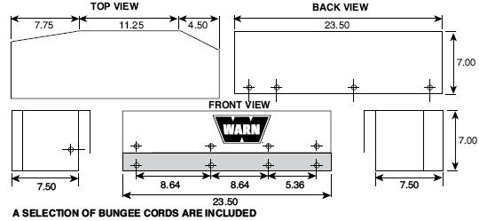 WARN Industries Winch Cover, For 9.5TI and XD9000i Winches Mounted on Classic Bumper – 18250