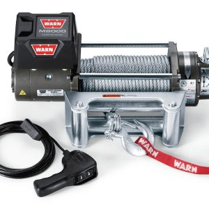 WARN Industries Winch, M8000 Series, Vehicle Mounted, Vehicle Recovery Winch, 12 Volt Electric, 8000 Pound Line Pull Capacity – 26502