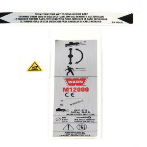 WARN Industries Winch Label, For Warn M12000 Winch – 38424