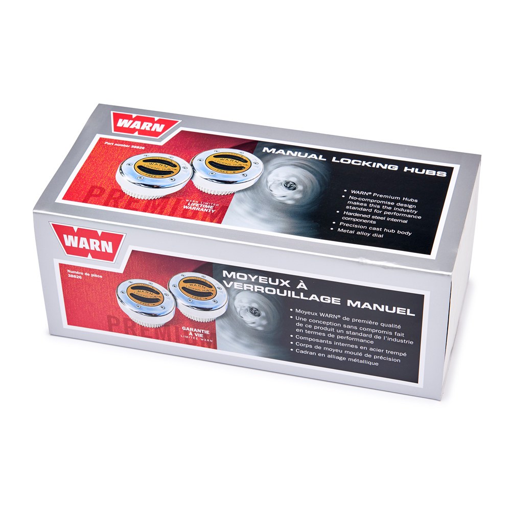 WARN Industries Locking Hub, Premium Manual, 30 Spline, Internal Mount, Set of 2 – 38826