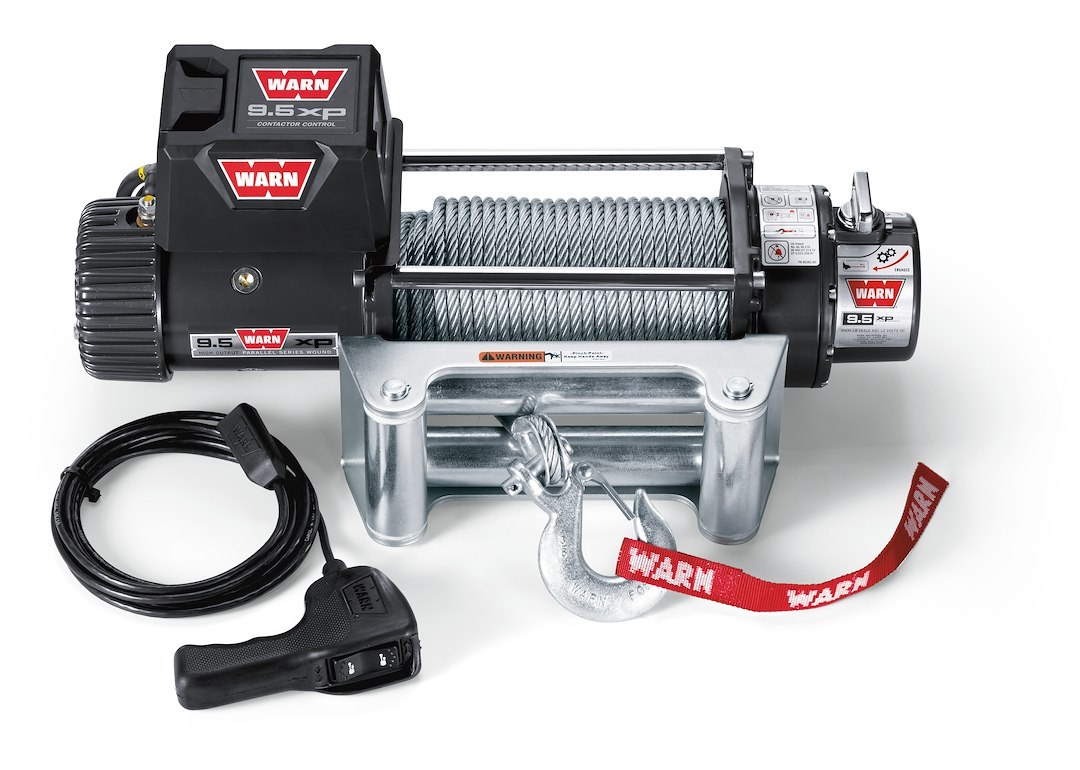 WARN Industries Winch, 9.5XP Series, Vehicle Mounted, Vehicle Recovery Winch, 12 Volt Electric, 9500 Pound Line Pull Capacity – 68500