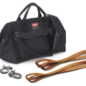 WARN Industries Winch Rigging Kit, Pullzall ™, With Two Shackles, Two Load Straps and Gear Bag, Black – 685014