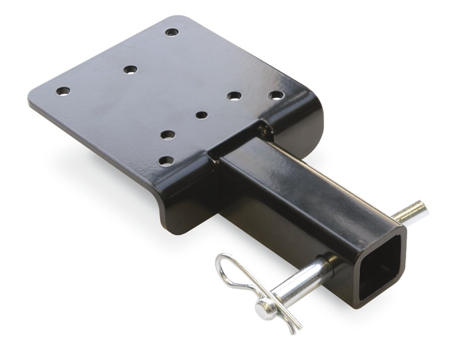 WARN Industries Winch Mount, For Utility Winches, Receiver Hitch Mount, Powder Coated, Black, Hitch Pin Included – 68531